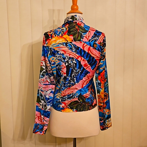 bebe Vibrant Blouse SZ Med - Picture 2 of 3
